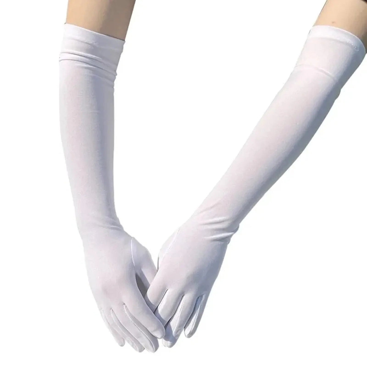 Milk Silk Elastic Satin Bridal Gloves (Multipack Options) - Luzilly Bridal & Apparel