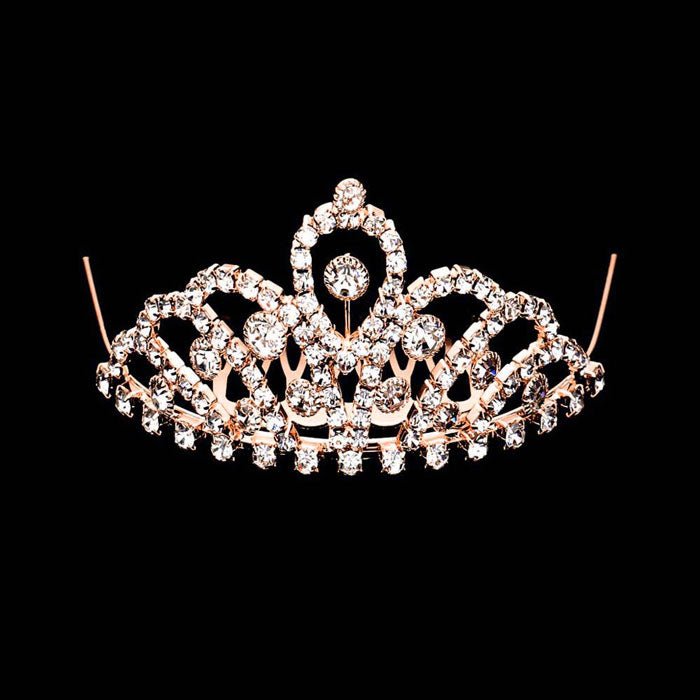 Mini Crystal Rhinestone Pave Princess Tiara - Luzilly Bridal & Apparel