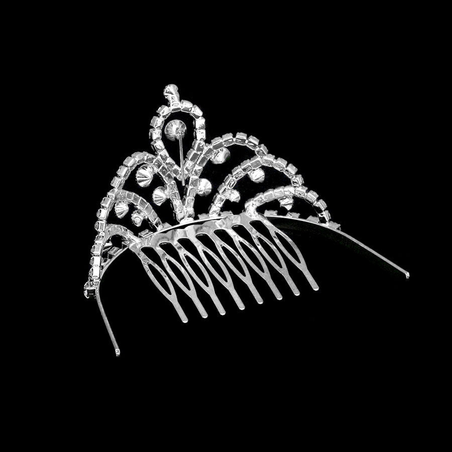 Mini Crystal Rhinestone Pave Princess Tiara - Luzilly Bridal & Apparel
