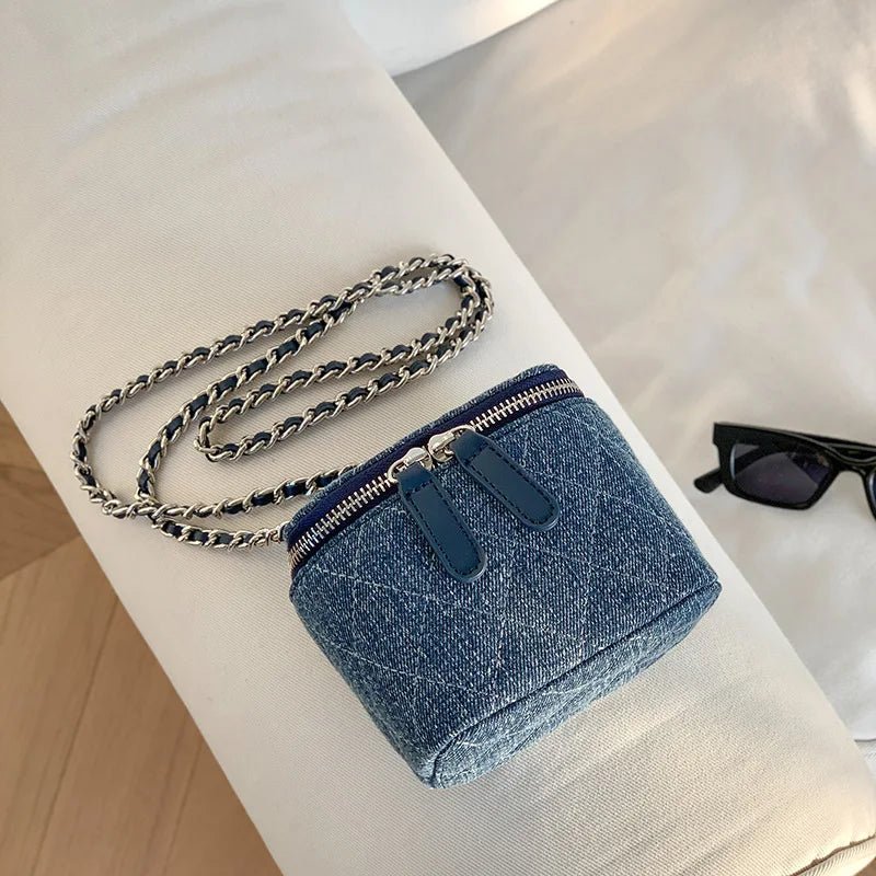 Mini Denim Crossbody Bags for Women | Lingge Chains Shoulder Bag & Fashion Brands Box Bag (Lipstick Coins Purses & Handbags) - Luzilly Bridal & Apparel