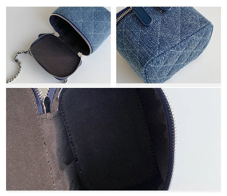 Mini Denim Crossbody Bags for Women | Lingge Chains Shoulder Bag & Fashion Brands Box Bag (Lipstick Coins Purses & Handbags) - Luzilly Bridal & Apparel