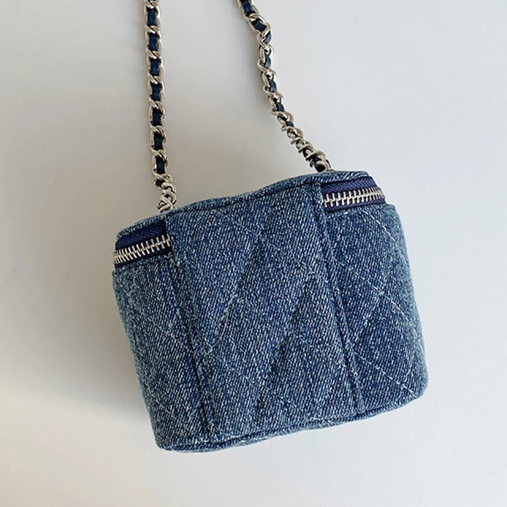 Mini Denim Crossbody Bags for Women | Lingge Chains Shoulder Bag & Fashion Brands Box Bag (Lipstick Coins Purses & Handbags) - Luzilly Bridal & Apparel