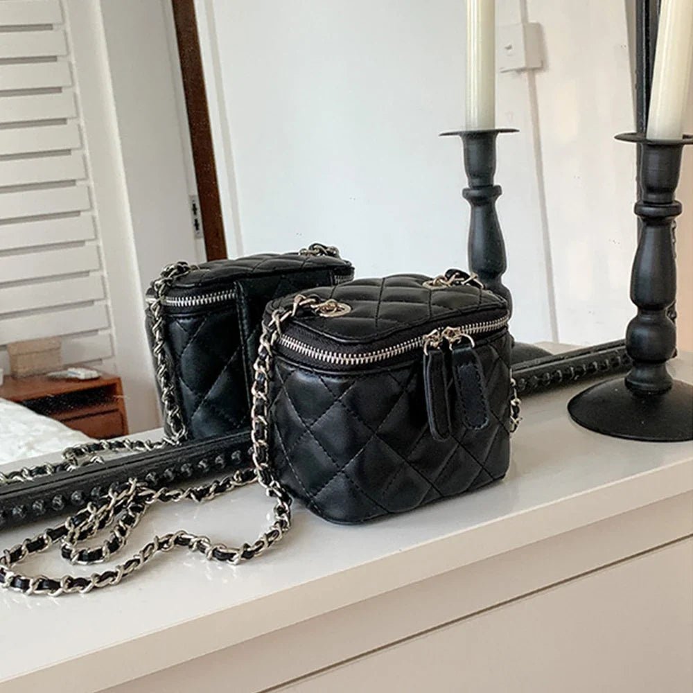Mini Denim Crossbody Bags for Women | Lingge Chains Shoulder Bag & Fashion Brands Box Bag (Lipstick Coins Purses & Handbags) - Luzilly Bridal & Apparel
