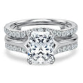 Moissanite Wedding Ring Set - 4.05cttw Radiant Cut - Luzilly Bridal & Apparel