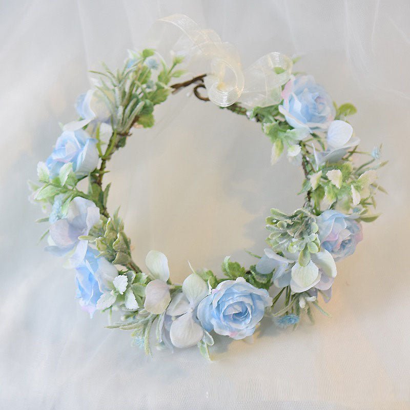 Mori Flower Bridal headdress garland modeling headdress photo wedding dress hair accessories Bridesmaid accessories holiday head - Luzilly Bridal & Apparel