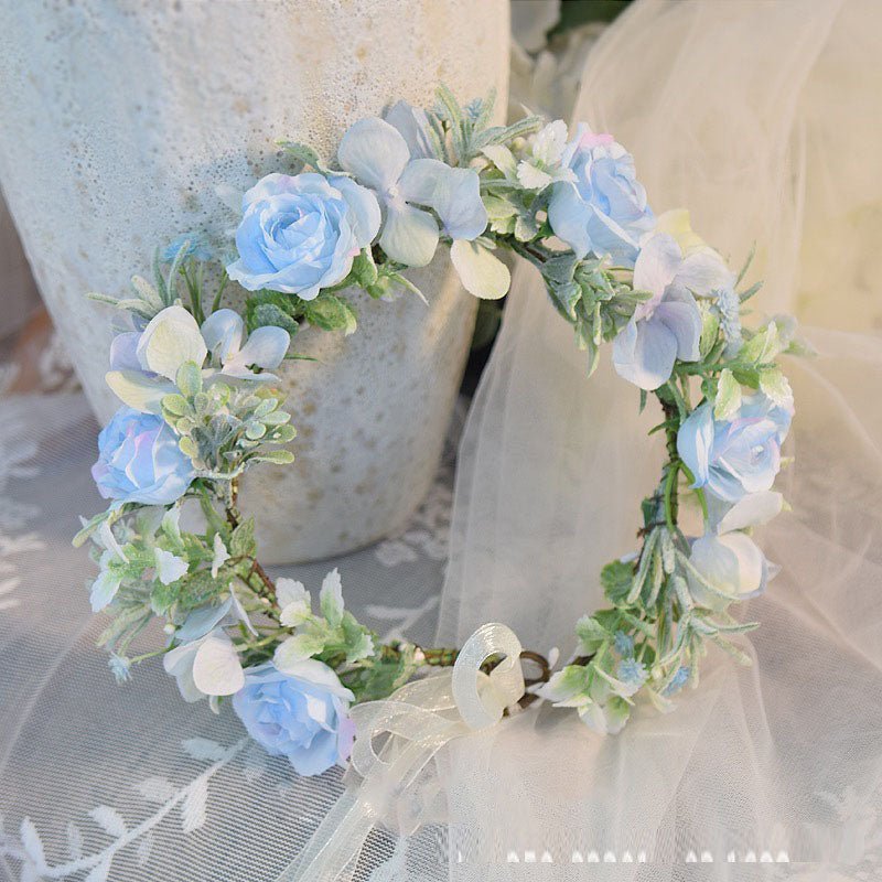 Mori Flower Bridal headdress garland modeling headdress photo wedding dress hair accessories Bridesmaid accessories holiday head - Luzilly Bridal & Apparel