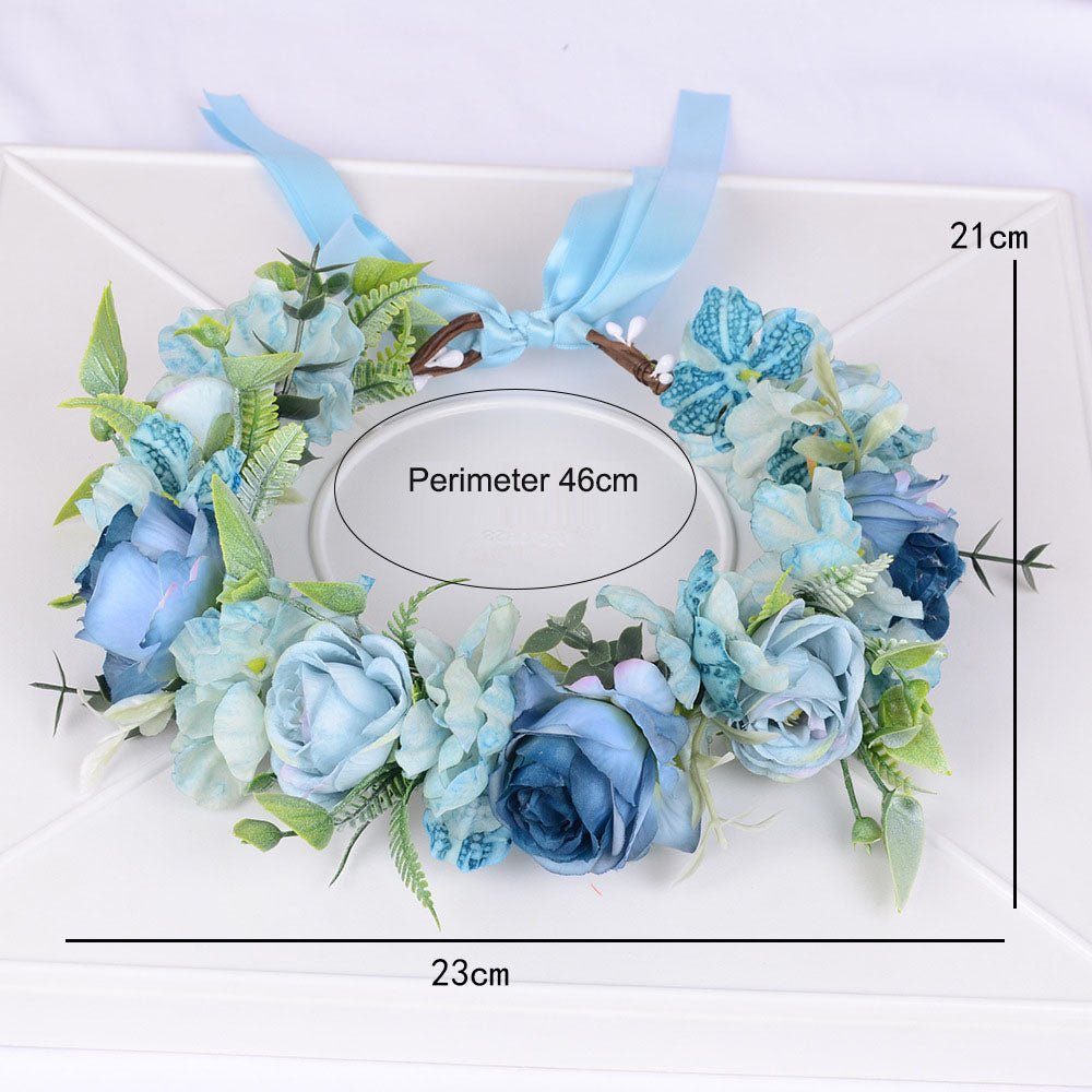 Mori series dried flower wreath bridal headdress crown hairdress wedding accessories Beach Resort studio props - Luzilly Bridal & Apparel