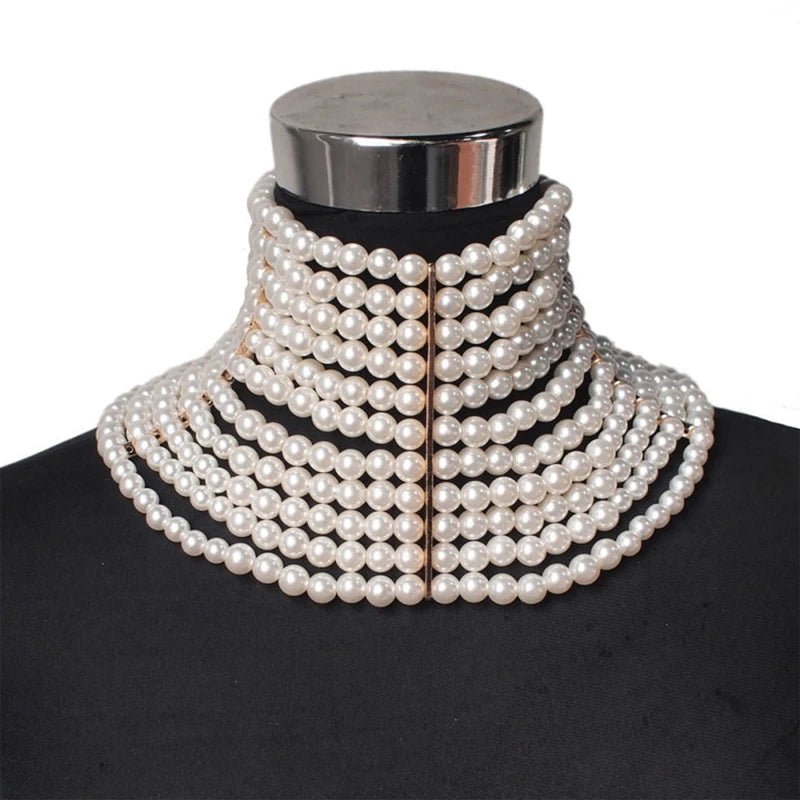 Multi layer pearl necklace for women's wedding bride accessories - Luzilly Bridal & Apparel