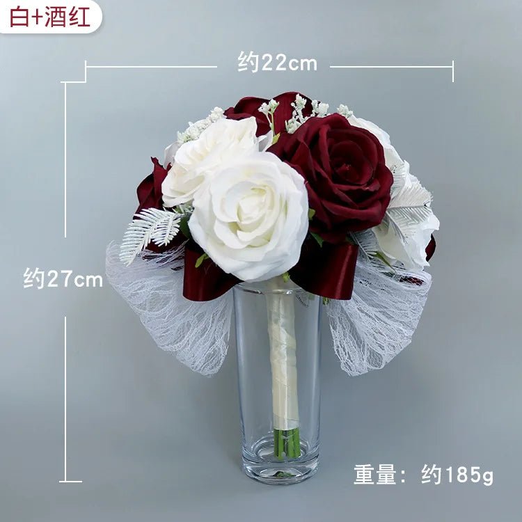 Multicolor Rose Bridal Bouquet with Lifelike Silk Roses - Luzilly Bridal & Apparel