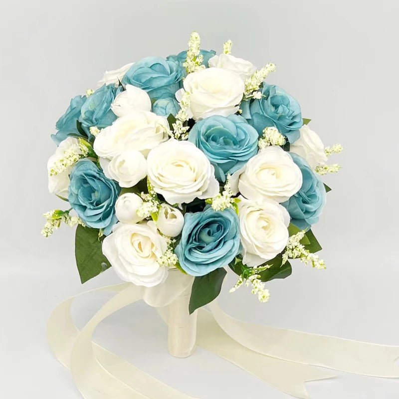 Natural-Look Artificial Rose Wedding Bouquet - Luzilly Bridal & Apparel