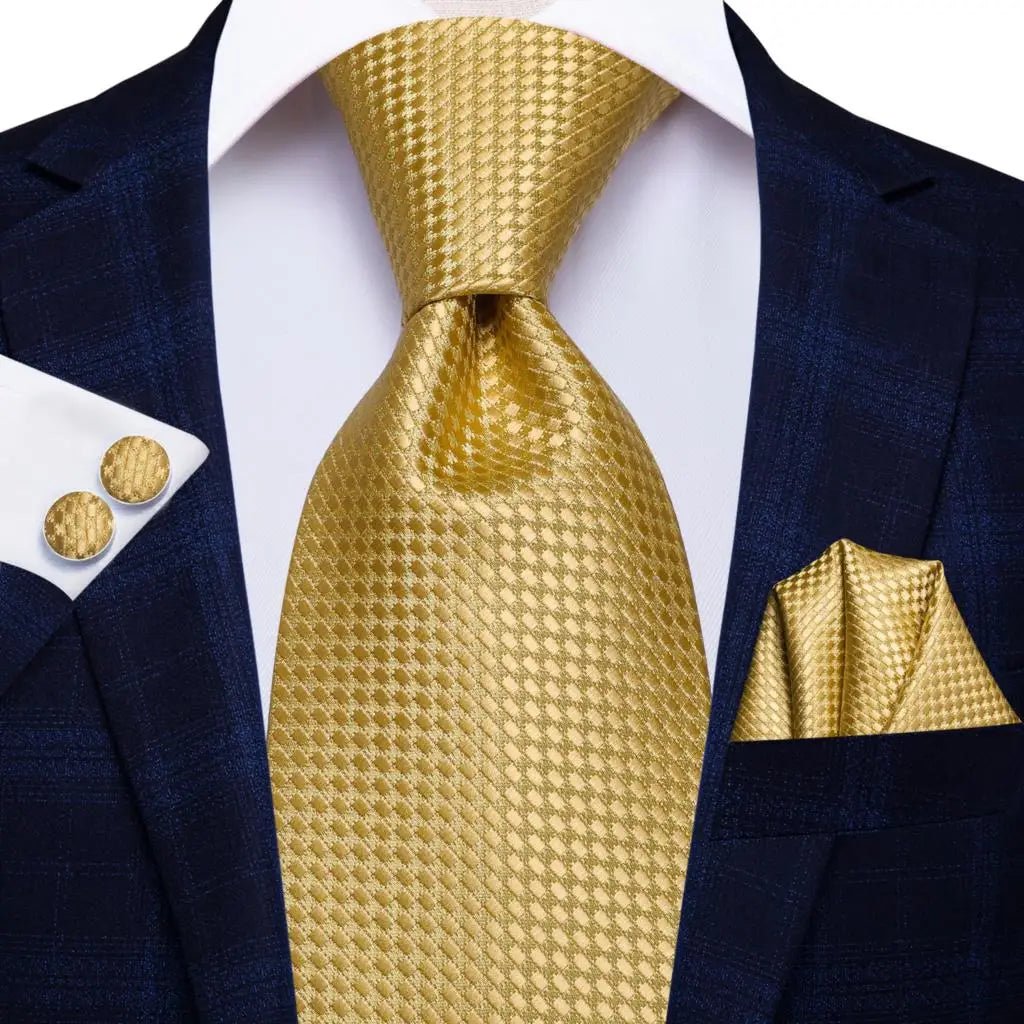Navy Blue 63inches Mens Tie Set Extra Long Ties for Men Handkerchief Woven Classic Mens 160cm Necktie Pocket Square Hi-Tie silk - Luzilly Bridal & Apparel