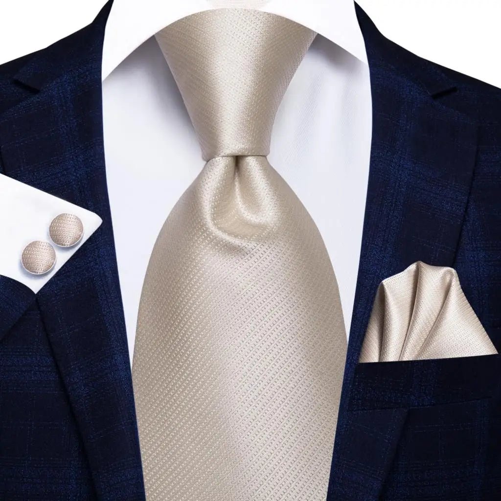 Navy Blue 63inches Mens Tie Set Extra Long Ties for Men Handkerchief Woven Classic Mens 160cm Necktie Pocket Square Hi-Tie silk - Luzilly Bridal & Apparel