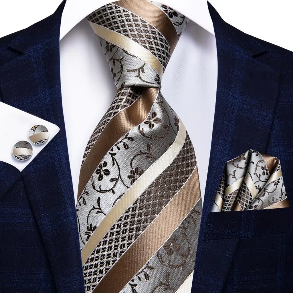 Navy Blue 63inches Mens Tie Set Extra Long Ties for Men Handkerchief Woven Classic Mens 160cm Necktie Pocket Square Hi-Tie silk - Luzilly Bridal & Apparel