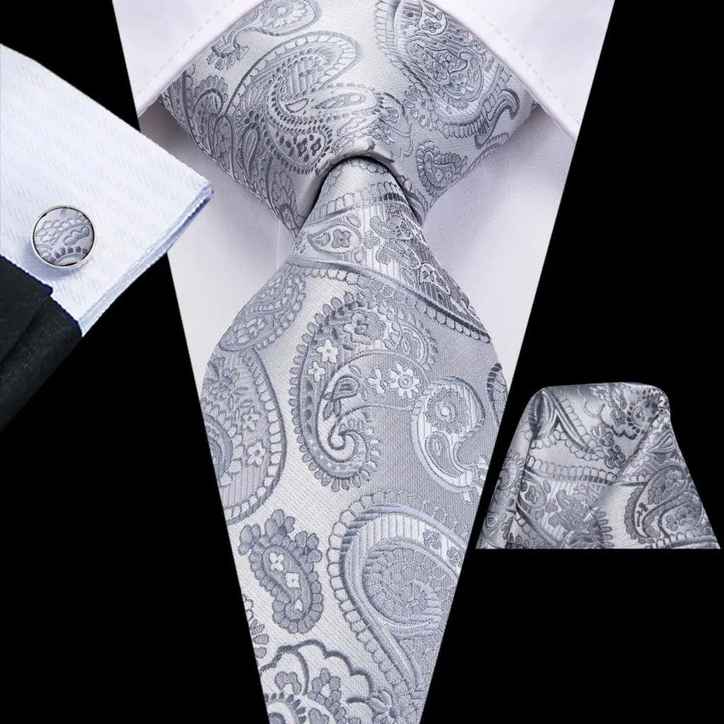 Navy Blue 63inches Mens Tie Set Extra Long Ties for Men Handkerchief Woven Classic Mens 160cm Necktie Pocket Square Hi-Tie silk - Luzilly Bridal & Apparel