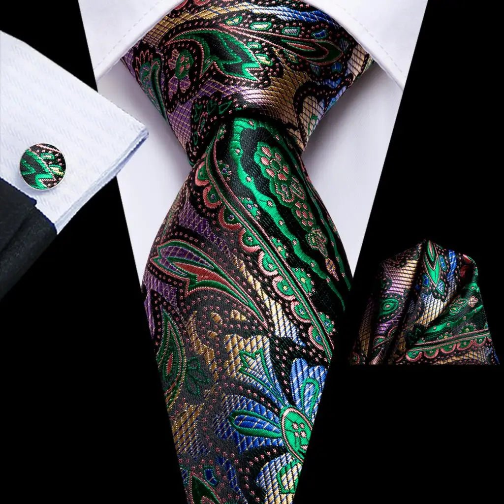 Navy Blue 63inches Mens Tie Set Extra Long Ties for Men Handkerchief Woven Classic Mens 160cm Necktie Pocket Square Hi-Tie silk - Luzilly Bridal & Apparel