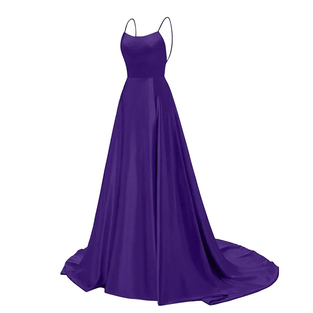 Navy Blue Bridesmaid Dress For Weddings Woman Guest 2024 Sexy Spaghetti Straps Split Prom Party Gowns Long Maid Of Dresses - Luzilly Bridal & Apparel