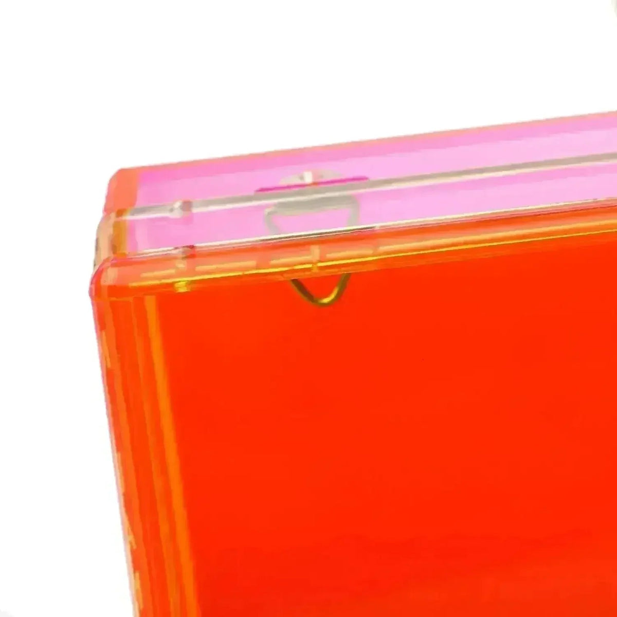 Neon Two-Tone Transparent Acrylic Clutch - Luzilly Bridal & Apparel