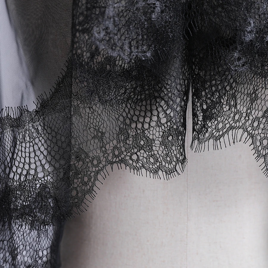 New Arrival Bride Veils One-Layer Women Girl Black Mantilla Wedding Veil Lace Trim Halloween Cosplay Costume Bride Boda 2026 - Luzilly Bridal & Apparel