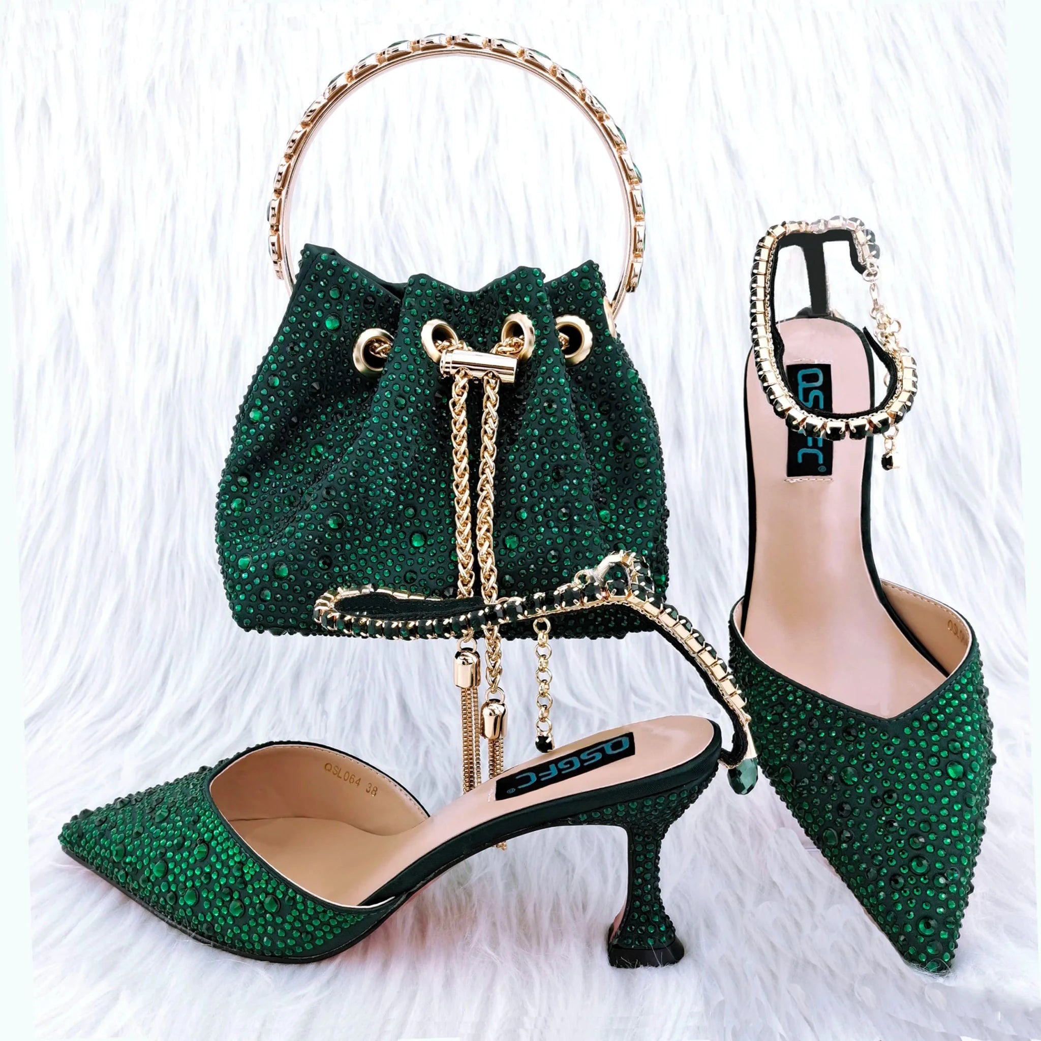 New Arrival Shoes and Bag Set HGY1-26 - Luzilly Bridal & Apparel
