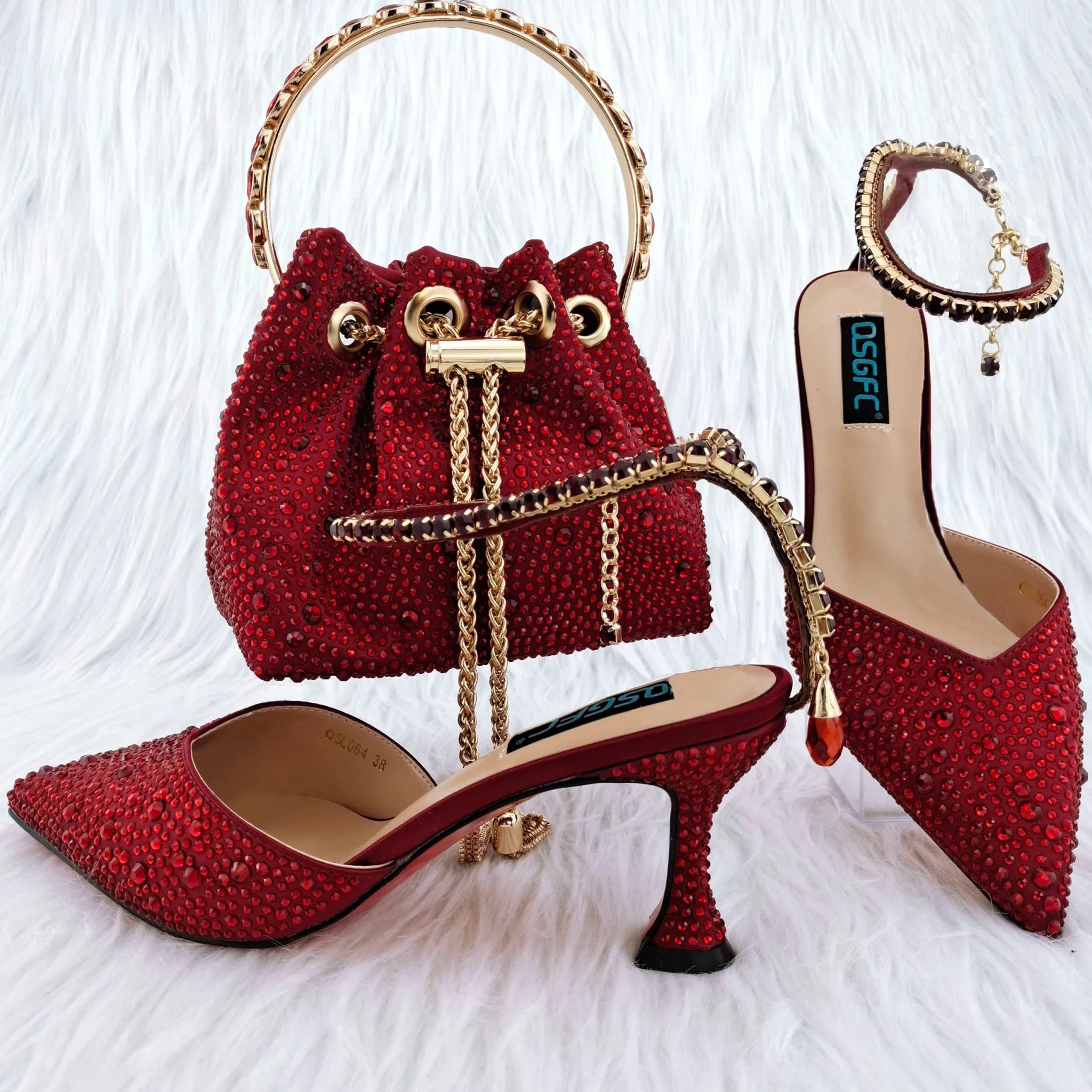 New Arrival Shoes and Bag Set HGY1-26 - Luzilly Bridal & Apparel
