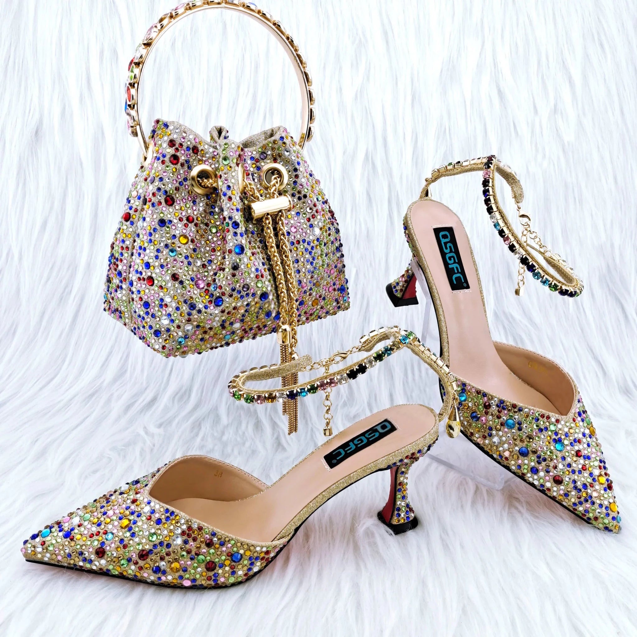 New Arrival Shoes and Bag Set HGY1-26 - Luzilly Bridal & Apparel