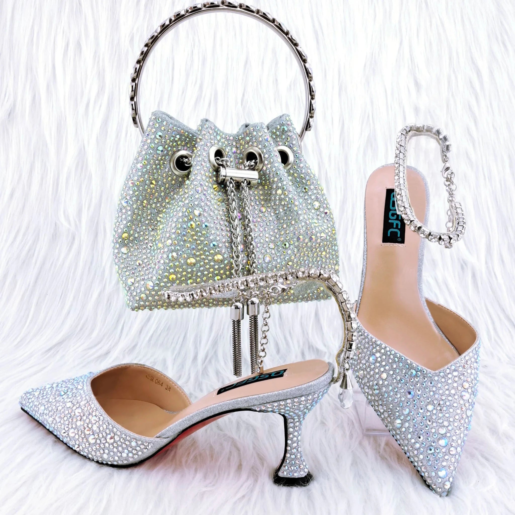 New Arrival Shoes and Bag Set HGY1-26 - Luzilly Bridal & Apparel