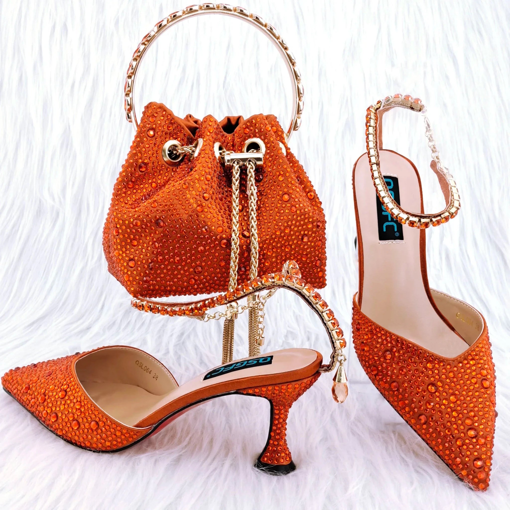New Arrival Shoes and Bag Set HGY1-26 - Luzilly Bridal & Apparel