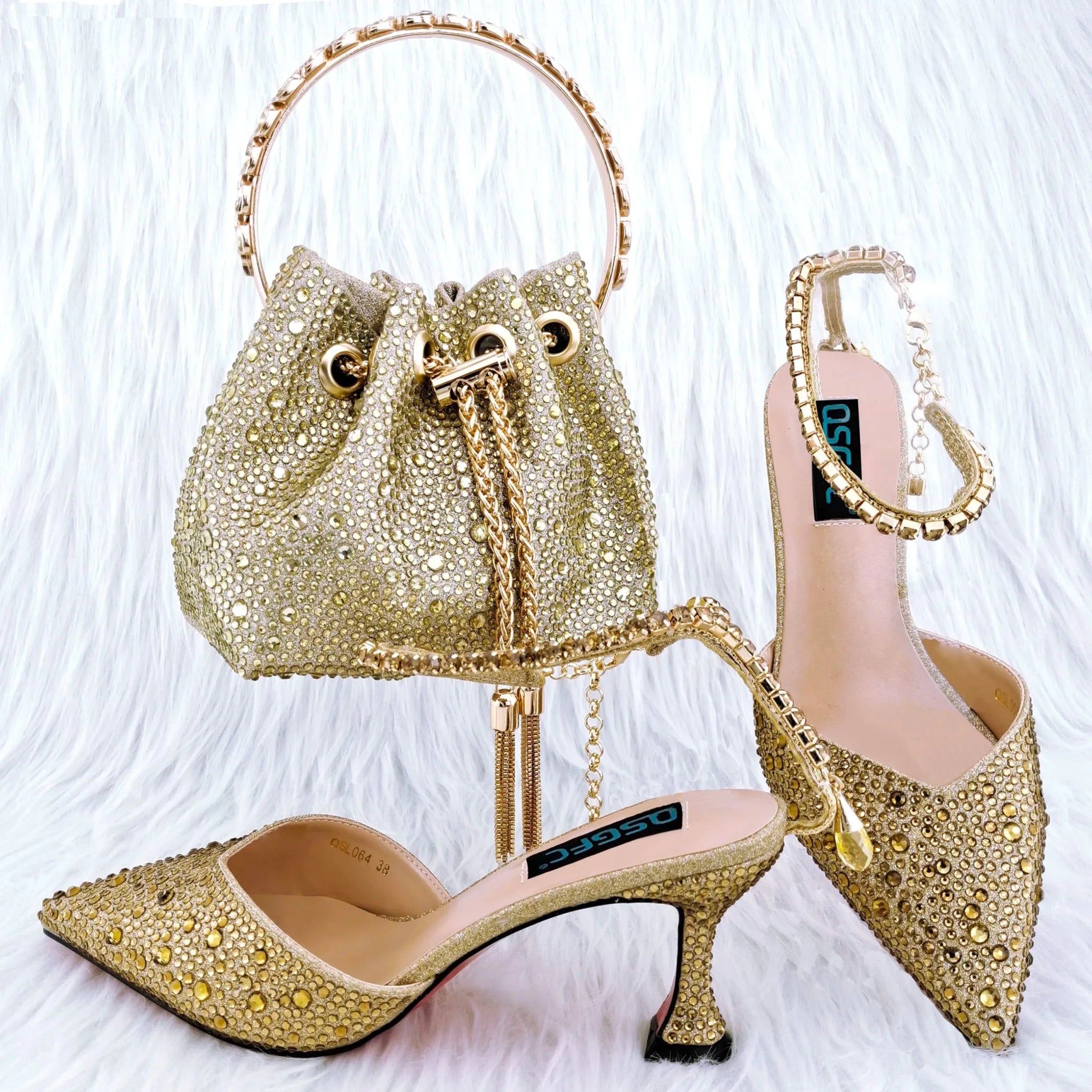 New Arrival Shoes and Bag Set HGY1-26 - Luzilly Bridal & Apparel