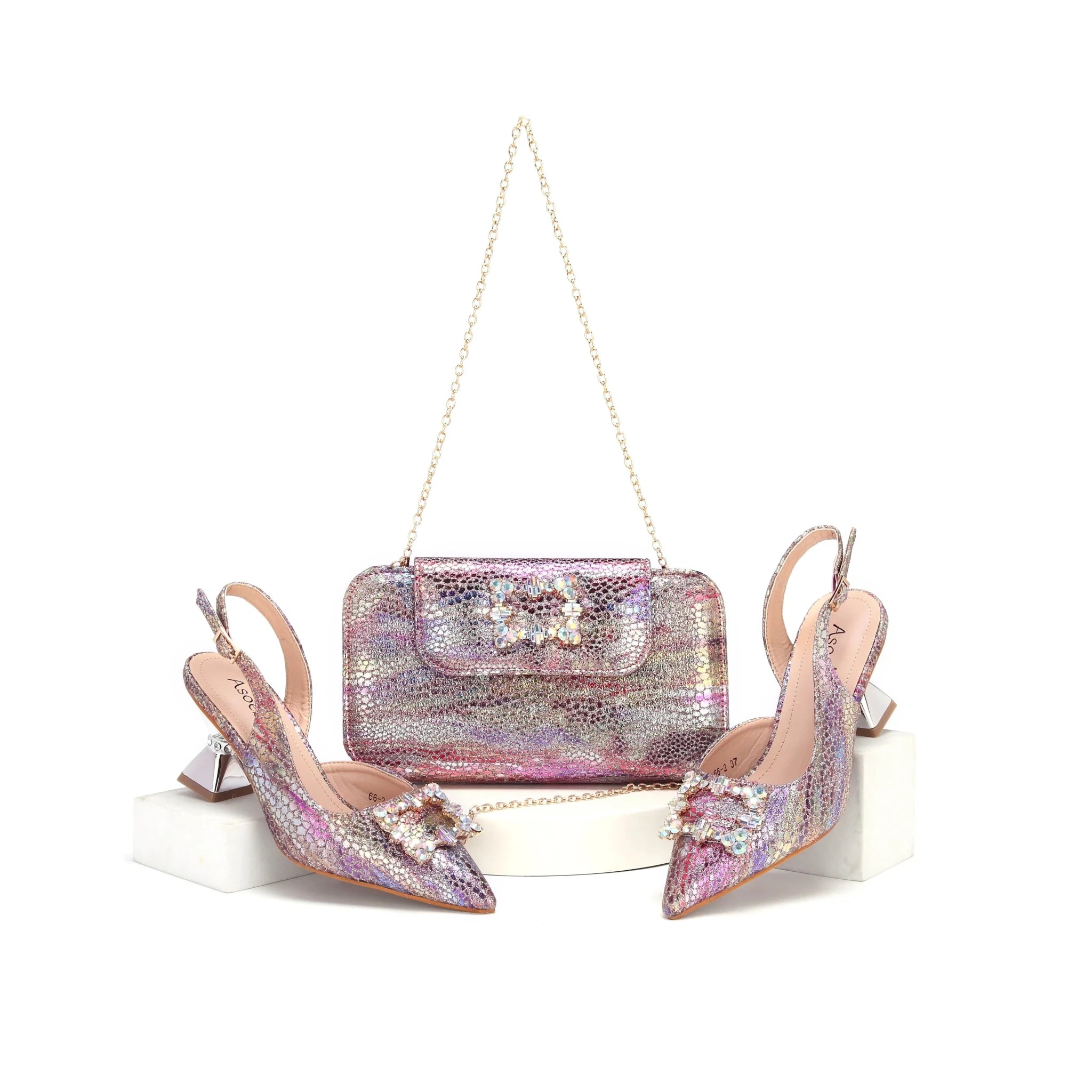 New Arrival Shoes and Bag Set HWS1-7 - Luzilly Bridal & Apparel