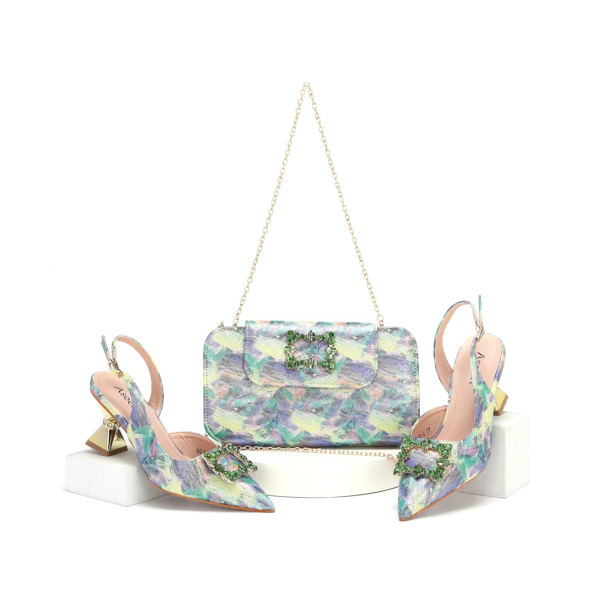New Arrival Shoes and Bag Set HWS1-7 - Luzilly Bridal & Apparel