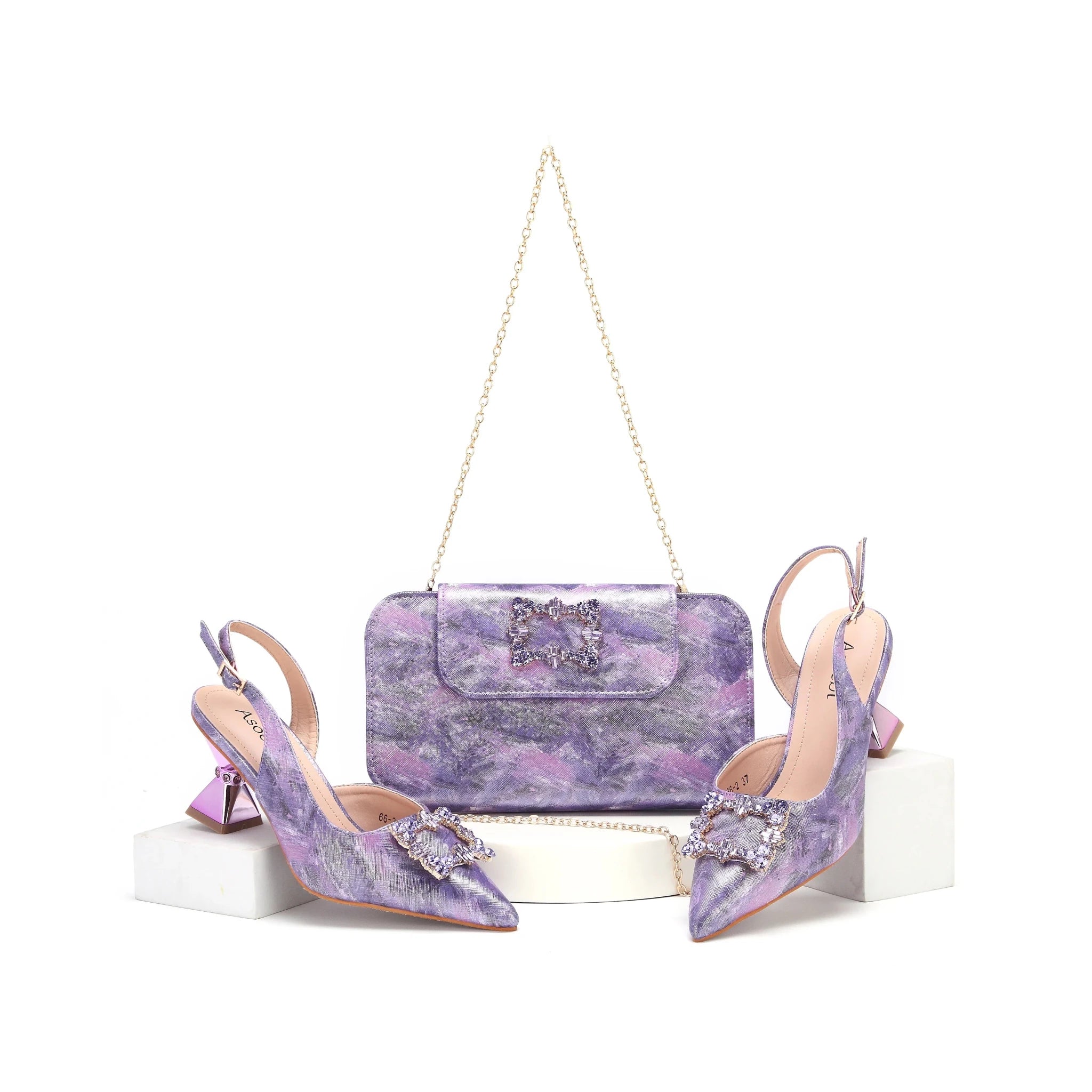 New Arrival Shoes and Bag Set HWS1-7 - Luzilly Bridal & Apparel