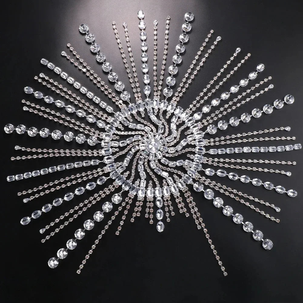 New Boho Long Tassel Hair Chain Rhinestone Head Chain Dance Headband Wedding Tiara Accessories Fringe Hat Headpiece Women - Luzilly Bridal & Apparel