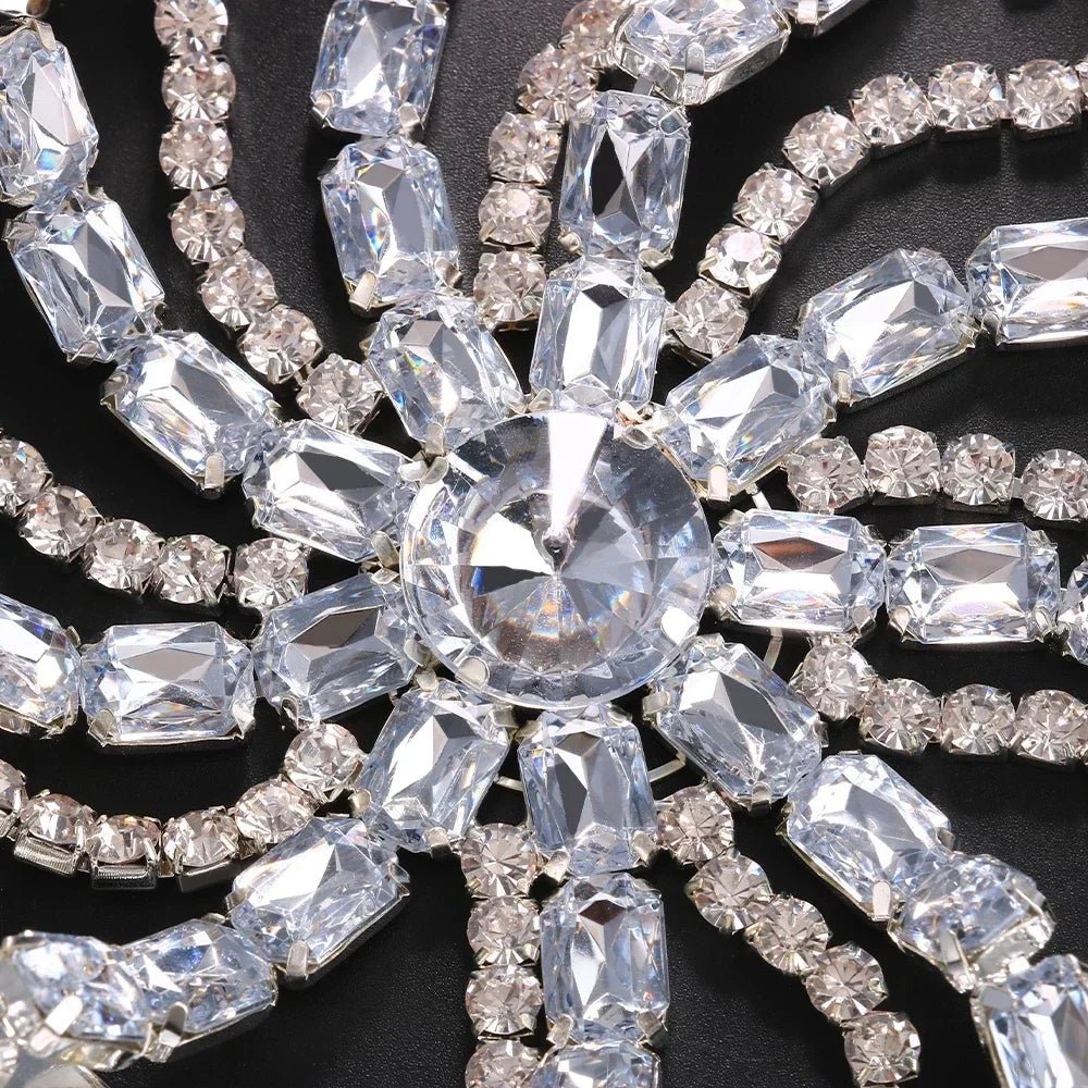 New Boho Long Tassel Hair Chain Rhinestone Head Chain Dance Headband Wedding Tiara Accessories Fringe Hat Headpiece Women - Luzilly Bridal & Apparel