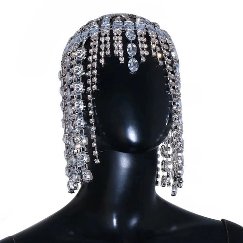 New Boho Long Tassel Hair Chain Rhinestone Head Chain Dance Headband Wedding Tiara Accessories Fringe Hat Headpiece Women - Luzilly Bridal & Apparel