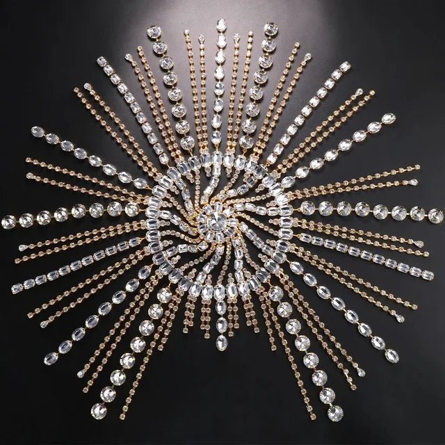 New Boho Long Tassel Hair Chain Rhinestone Head Chain Dance Headband Wedding Tiara Accessories Fringe Hat Headpiece Women - Luzilly Bridal & Apparel