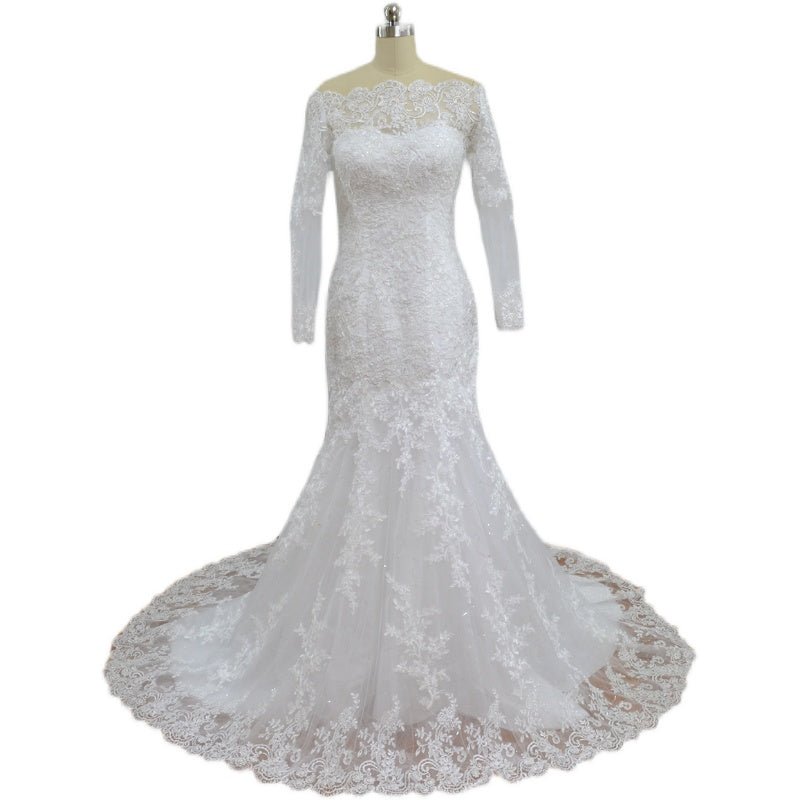 New Bridal One Shoulder Trailing Wedding Dress - Luzilly Bridal & Apparel