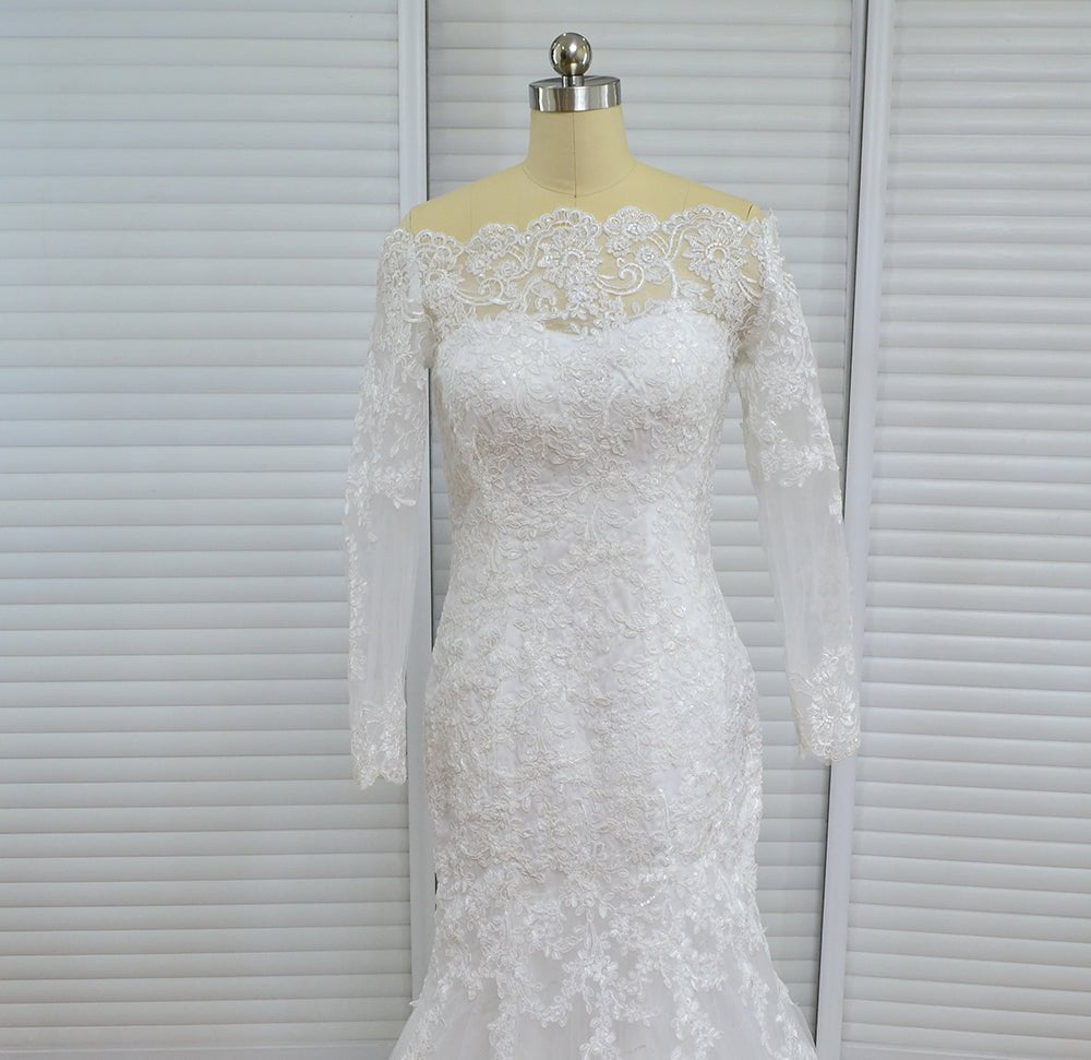 New Bridal One Shoulder Trailing Wedding Dress - Luzilly Bridal & Apparel