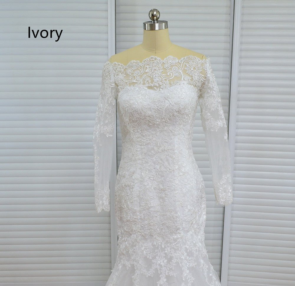 New Bridal One Shoulder Trailing Wedding Dress - Luzilly Bridal & Apparel