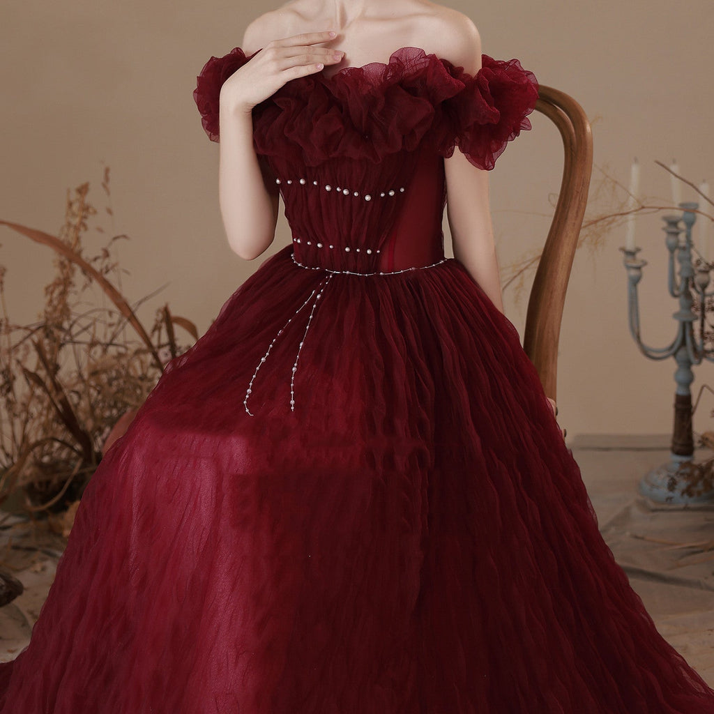 New Bridal Red Pearl Fashion Dress - Luzilly Bridal & Apparel
