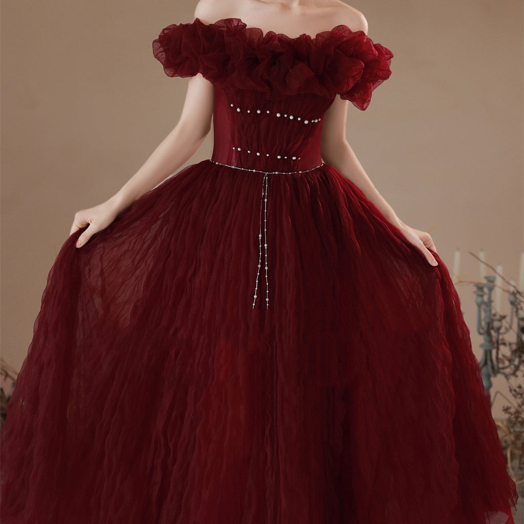 New Bridal Red Pearl Fashion Dress - Luzilly Bridal & Apparel