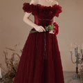 Deep Wine Red Bandage Dress - Luzilly Bridal & Apparel