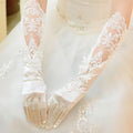 Embroidered Satin Split-Finger Gloves - Luzilly Bridal & Apparel