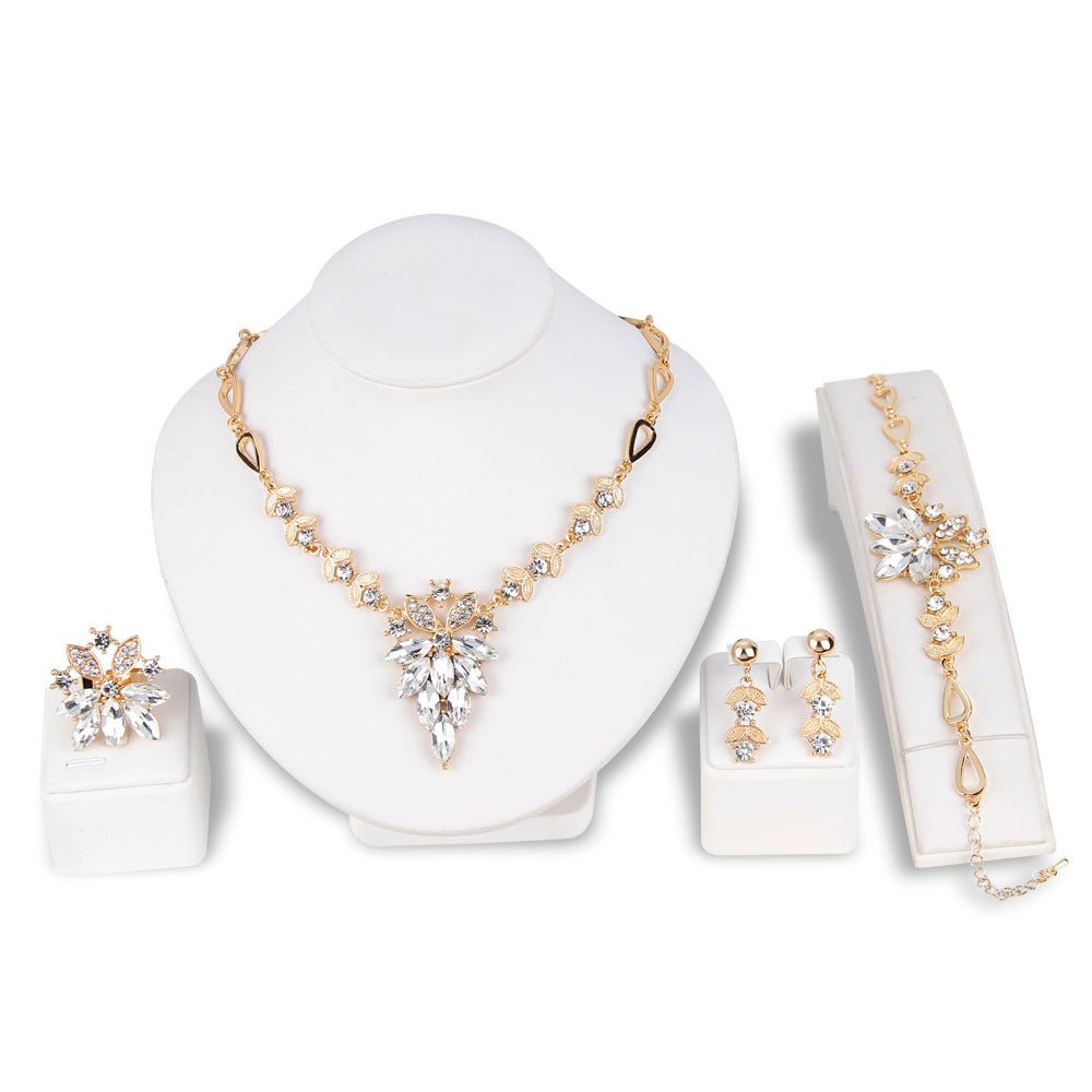 New Exaggerated Personality Necklace Four-piece Set Fashion Bridal Jewelry Set - Luzilly Bridal & Apparel