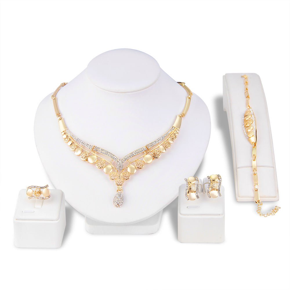 New Exaggerated Personality Necklace Four-piece Set Fashion Bridal Jewelry Set - Luzilly Bridal & Apparel
