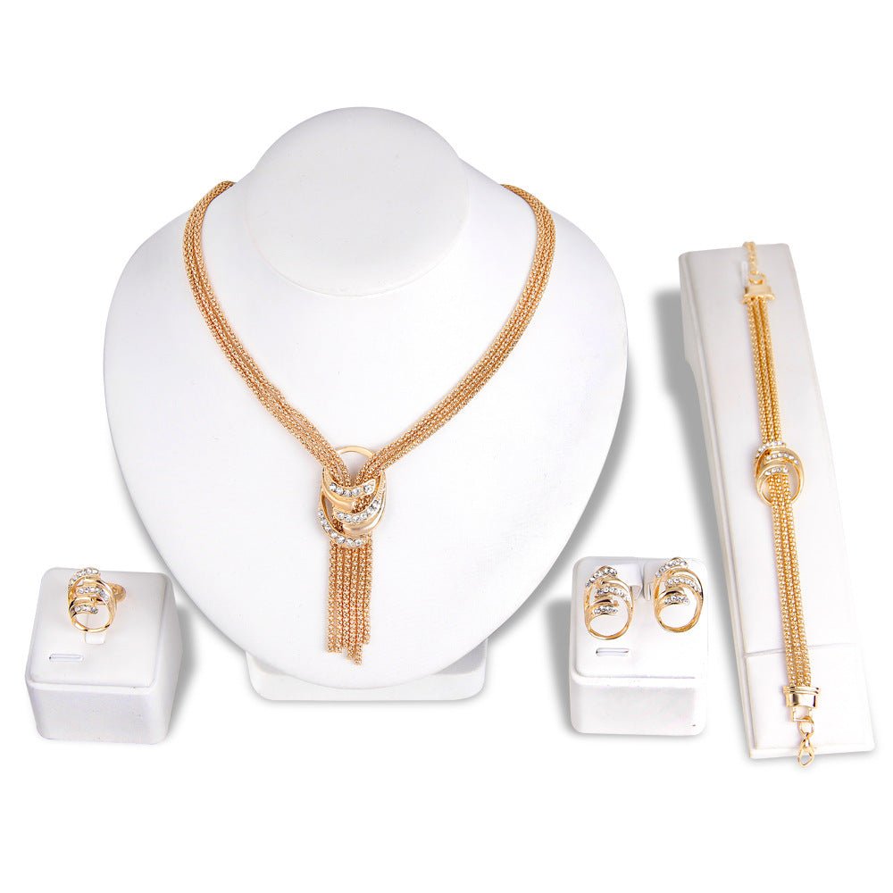 New Exaggerated Personality Necklace Four-piece Set Fashion Bridal Jewelry Set - Luzilly Bridal & Apparel