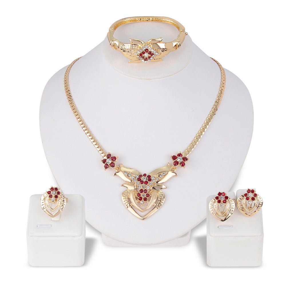 New Exaggerated Personality Necklace Four-piece Set Fashion Bridal Jewelry Set - Luzilly Bridal & Apparel