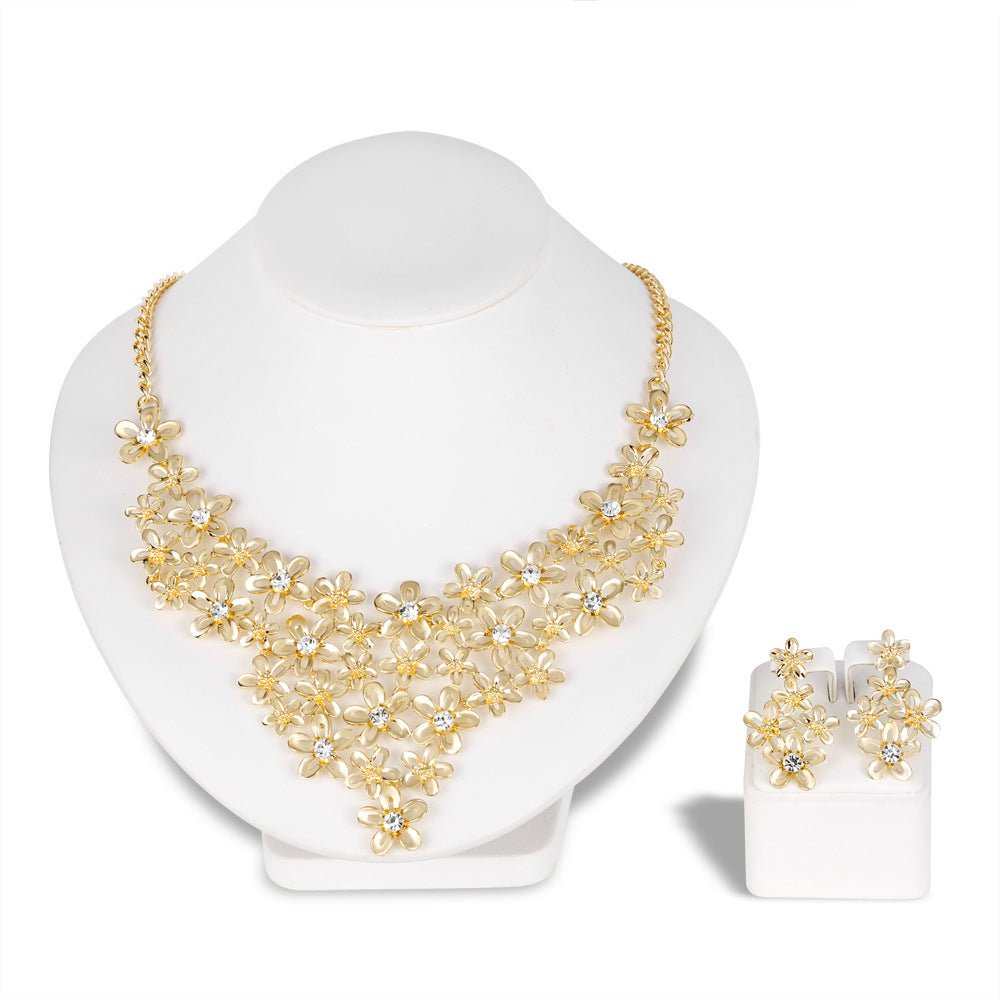New Exaggerated Personality Necklace Four-piece Set Fashion Bridal Jewelry Set - Luzilly Bridal & Apparel