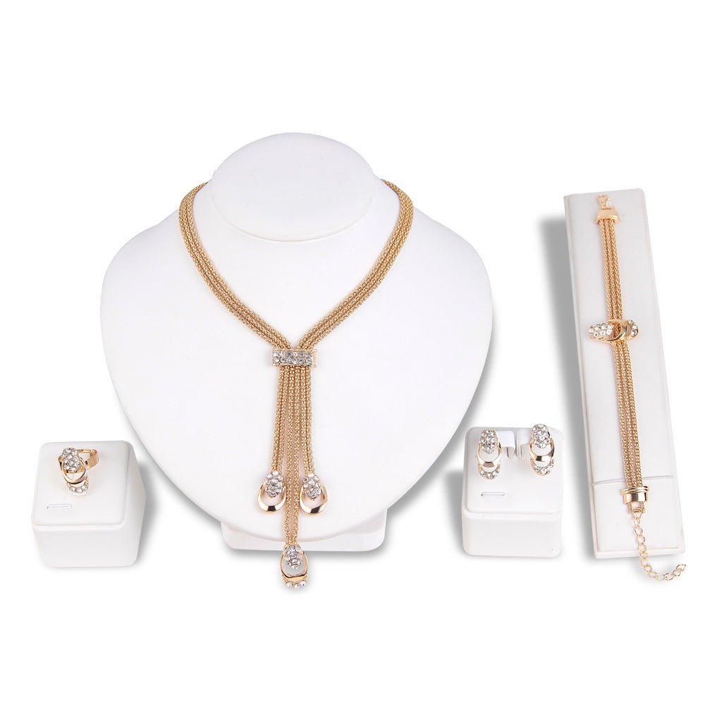 New Exaggerated Personality Necklace Four-piece Set Fashion Bridal Jewelry Set - Luzilly Bridal & Apparel