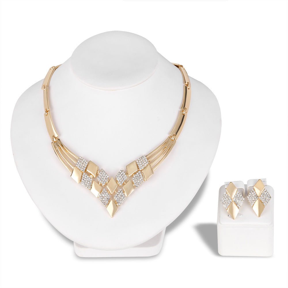 New Exaggerated Personality Necklace Four-piece Set Fashion Bridal Jewelry Set - Luzilly Bridal & Apparel