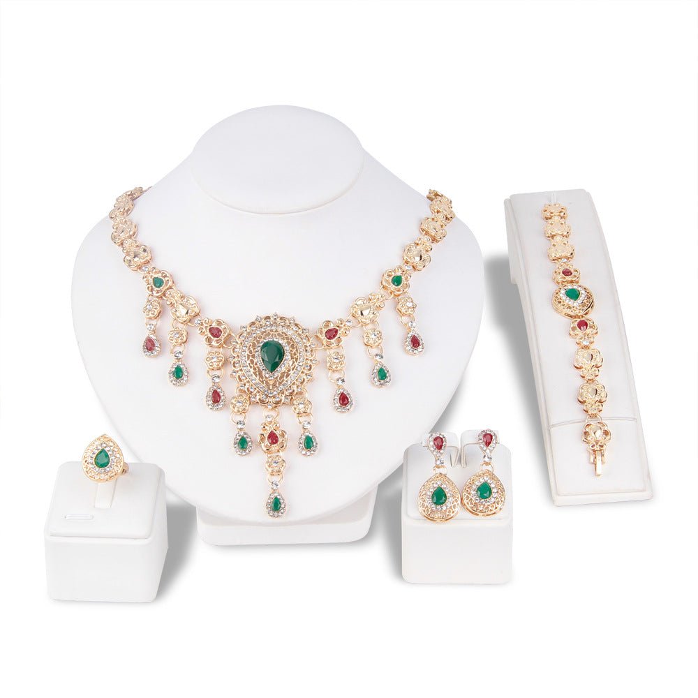 New Exaggerated Personality Necklace Four-piece Set Fashion Bridal Jewelry Set - Luzilly Bridal & Apparel